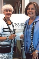 Jane Parrish presents check, 2013